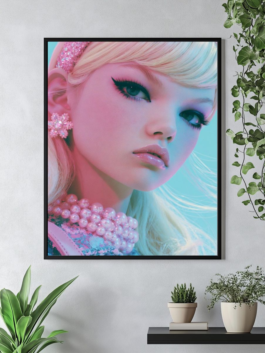 Pastel Doll Portrait Print. — room view 4