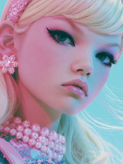 Pastel Doll Portrait Print.