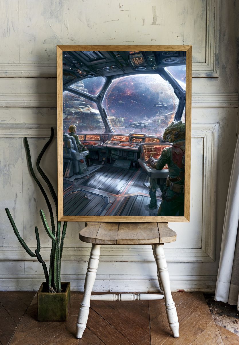 Starship Cockpit Sci-Fi Poster. room preview