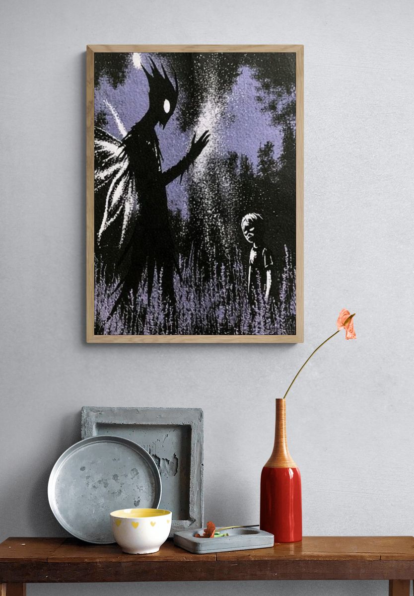 Playful Cats Illustration Poster. — room view 3