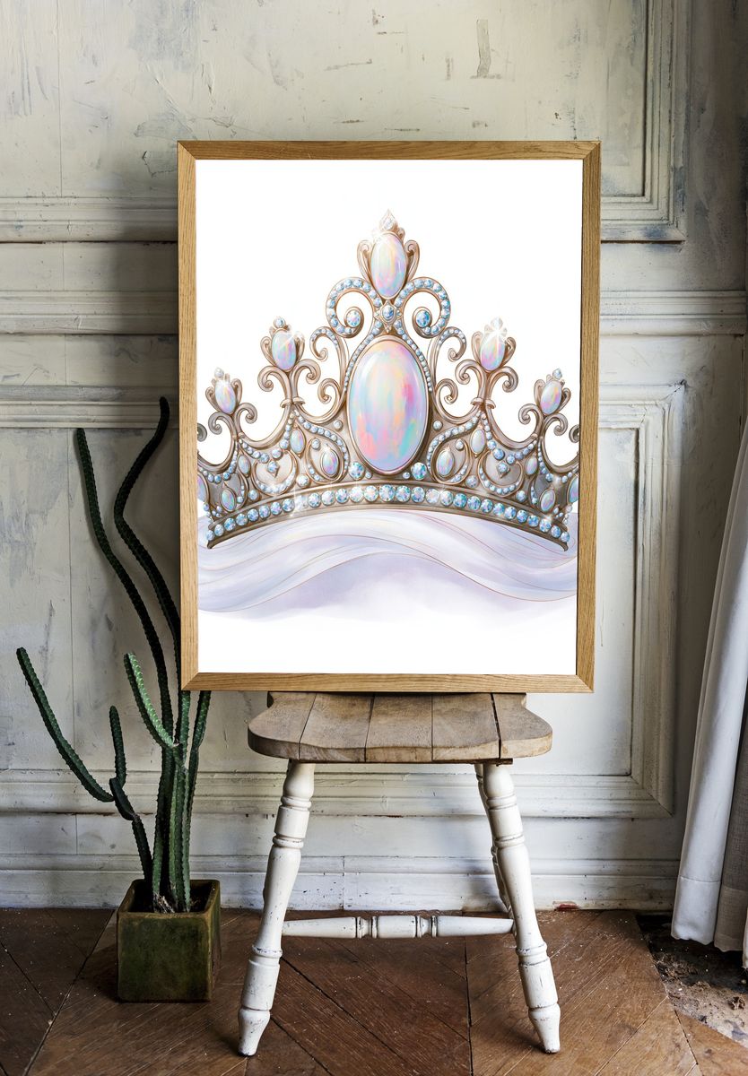 Jeweled Tiara Illustration Poster. room preview