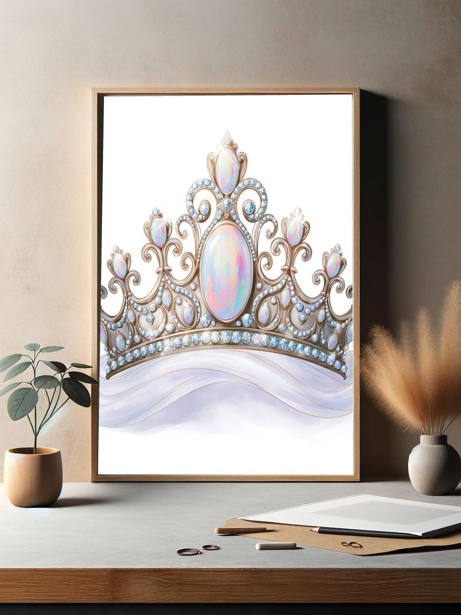 Jeweled Tiara Illustration Poster. — room view 2