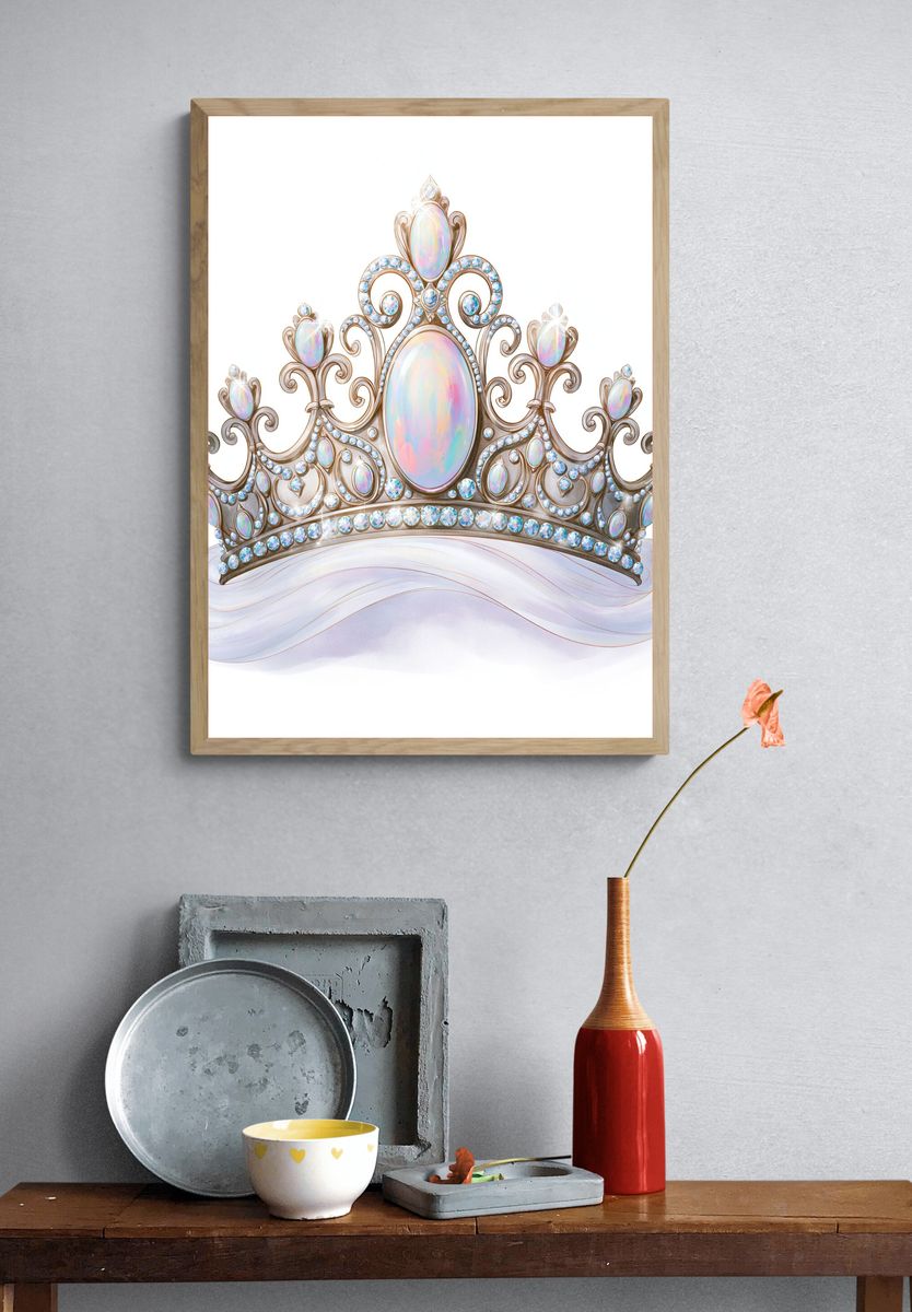 Jeweled Tiara Illustration Poster. — room view 3