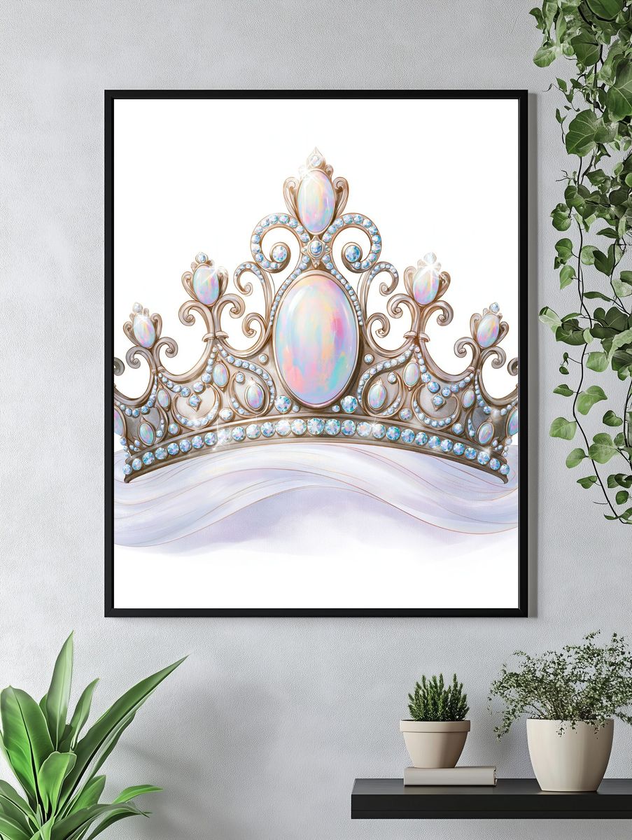Jeweled Tiara Illustration Poster. — room view 4