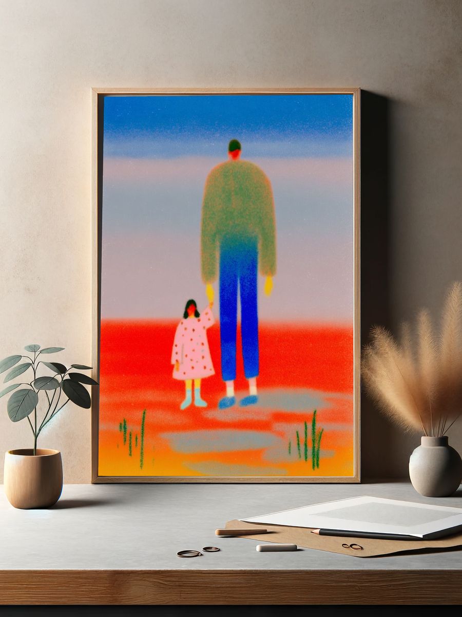 Dreamlike Family Illustration Poster. — room view 2