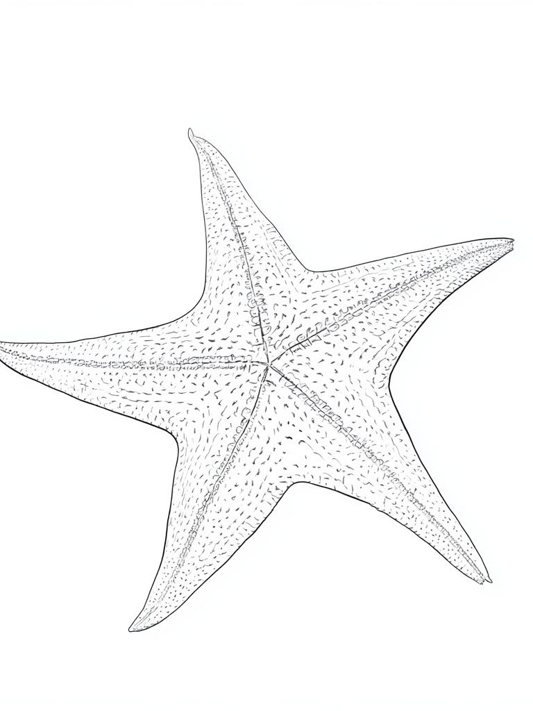 Starfish Line Art Print. poster detail