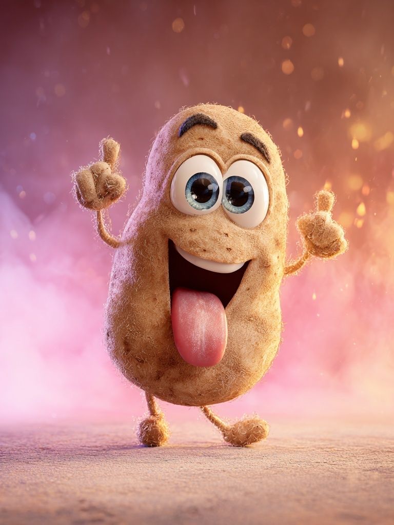 Cheeky Potato Character Illustration Poster. poster — illustration art