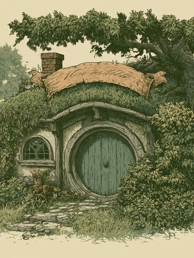 Hobbit House Botanical Print. poster