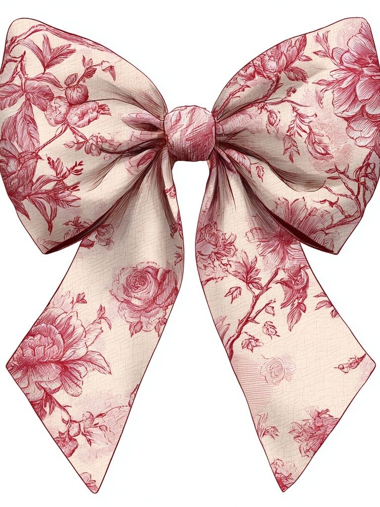 Floral Bow Illustration Poster. poster detail