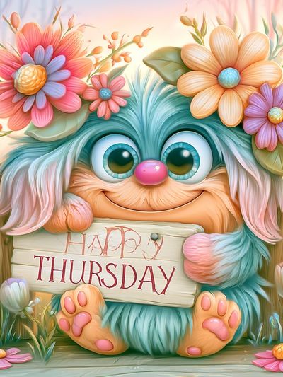 Happy Thursday Cute Illustration Poster. poster