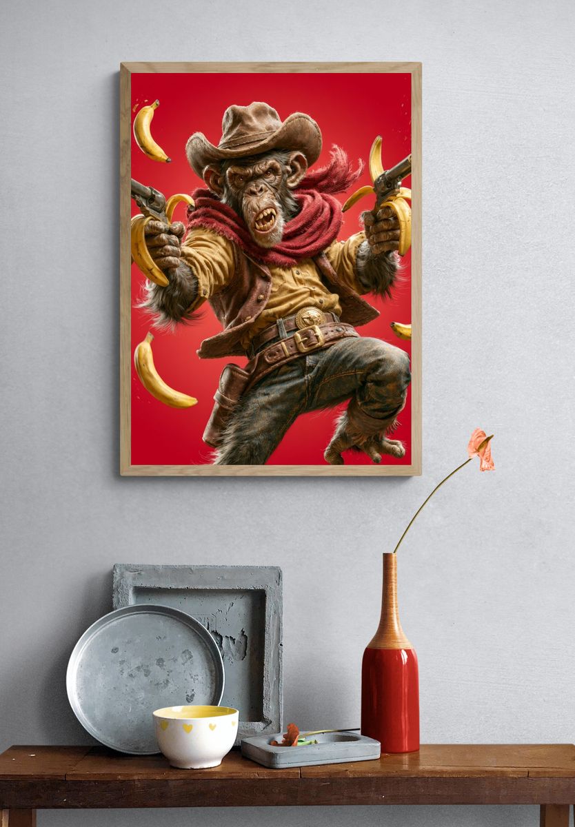 Dreamy Library Interior Illustration Poster. — room view 3