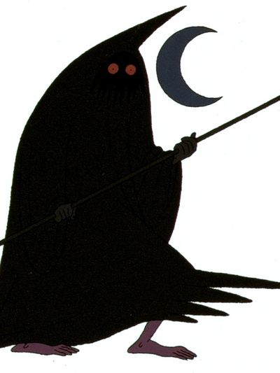 Moonlit Grim Reaper Illustration Poster. poster