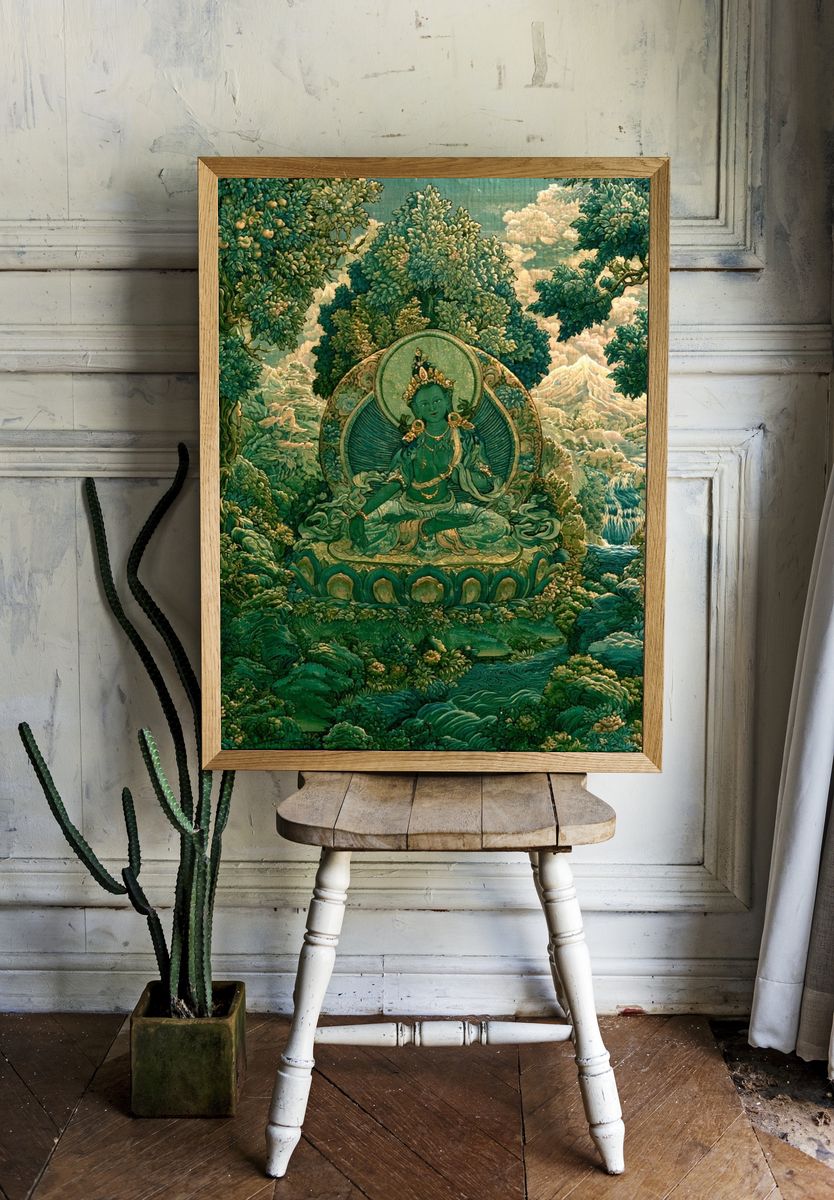 Forest Deity — Surreal Illustration Print. room preview