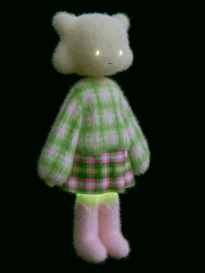 Fuzzy Plush Doll Illustration Poster.