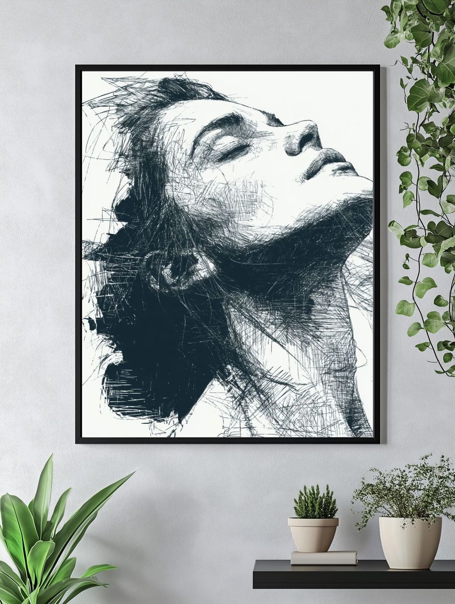 Abstract Female Portrait Print. — room view 4