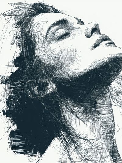 Abstract Female Portrait Print.