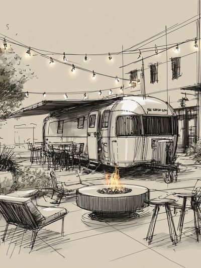 Airstream Courtyard Sketch Poster.