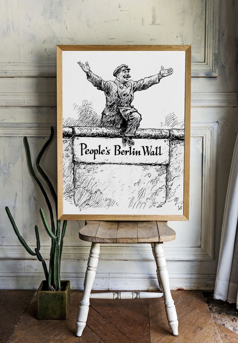 People's Berlin Wall Illustration Print. — room view 1