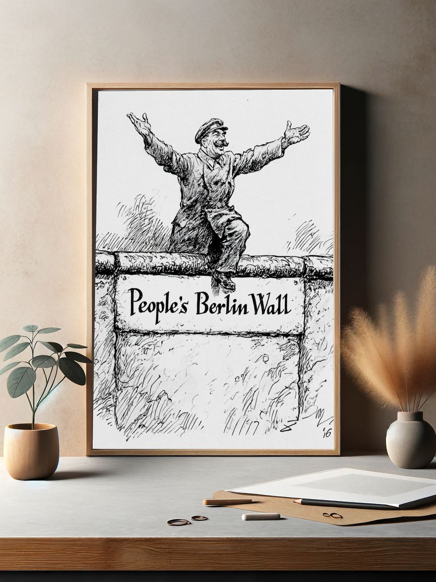 People's Berlin Wall Illustration Print. — room view 2