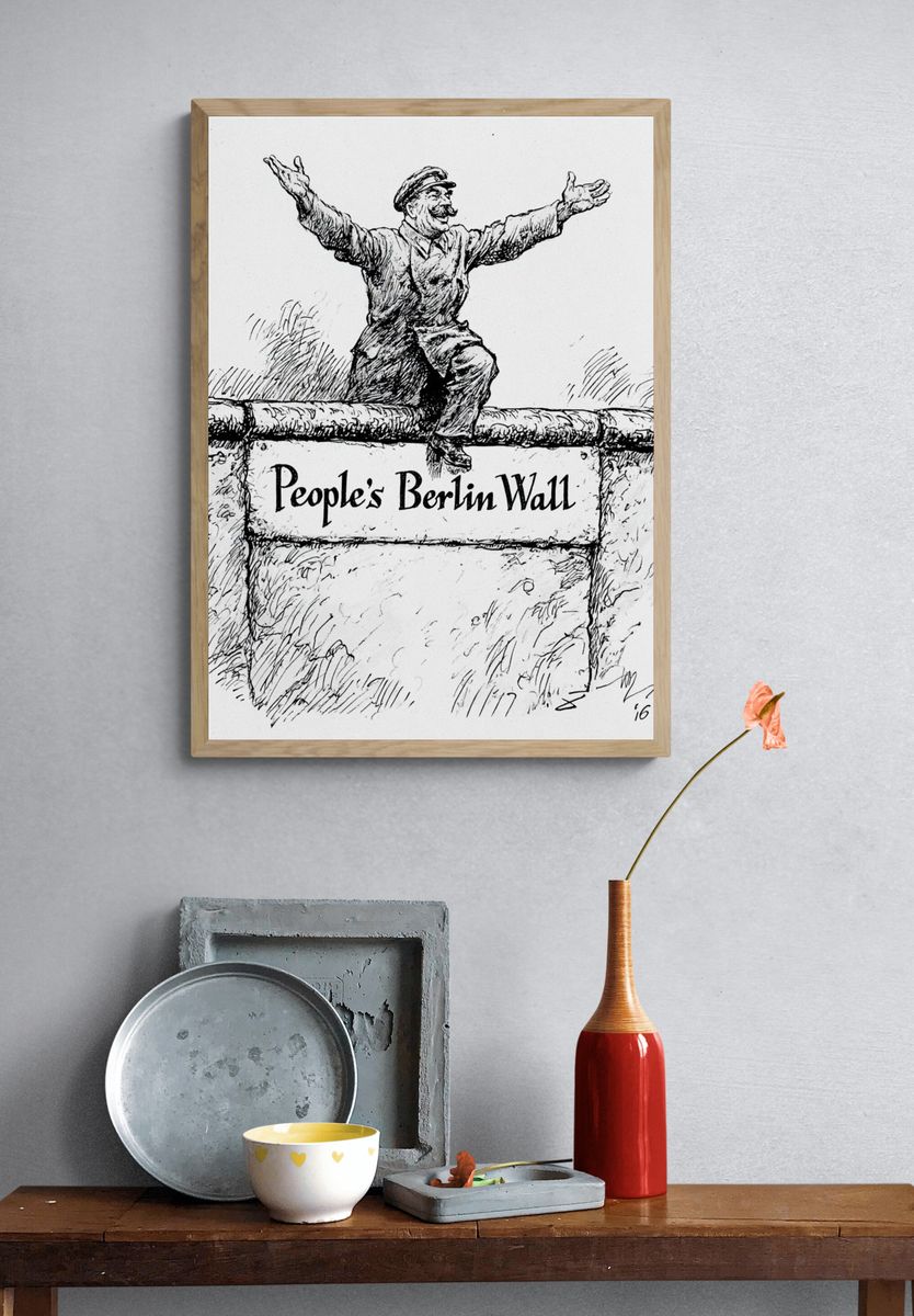 People's Berlin Wall Illustration Print. — room view 3