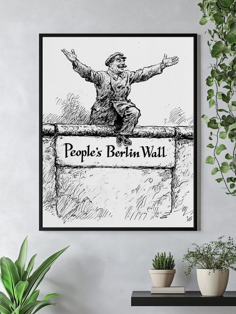 People's Berlin Wall Illustration Print. — room view 4