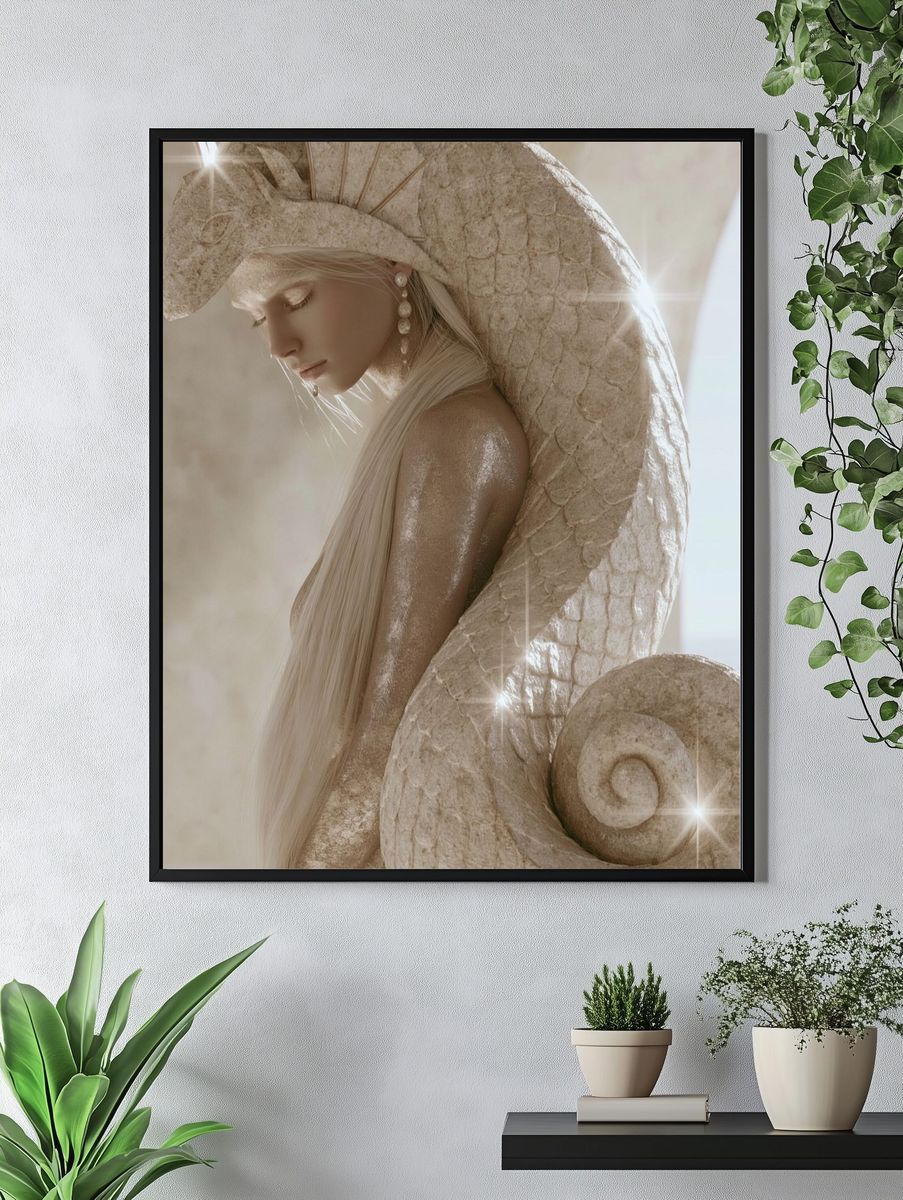 Celestial Serpent Portrait Print. — room view 4