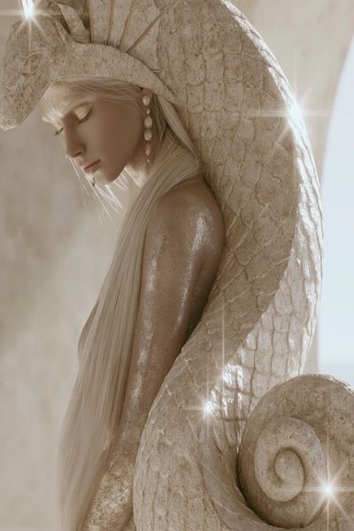 Celestial Serpent Portrait Print. poster
