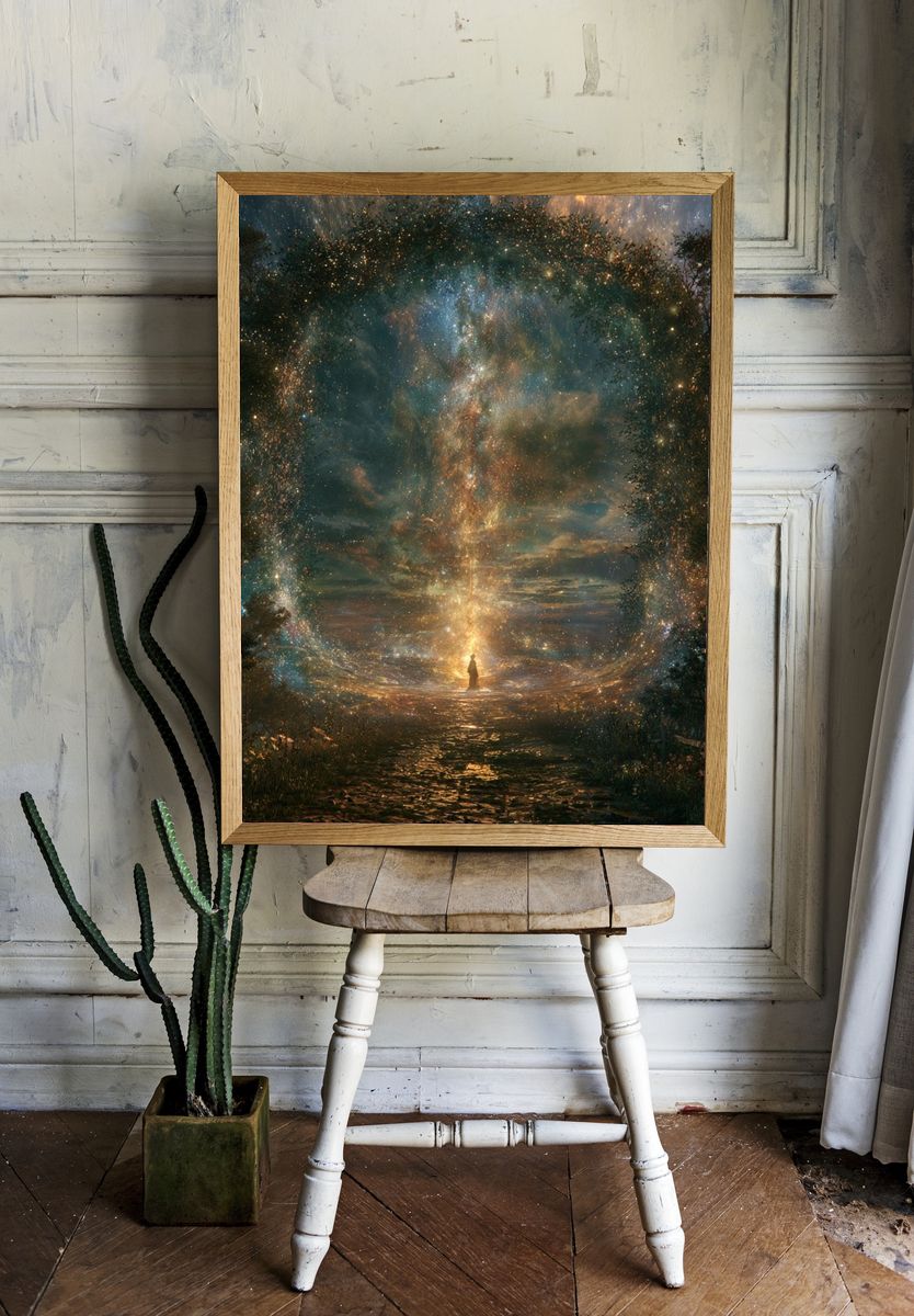 Celestial Forest Portal Print. room preview