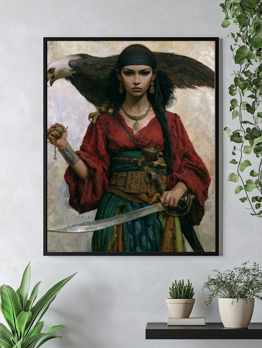 Falcon Warrior Portrait Print. — room view 4