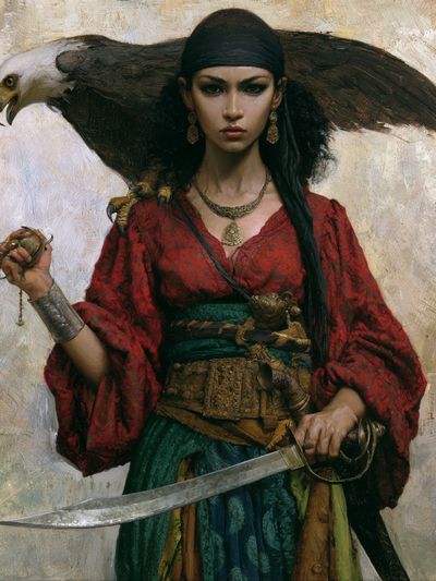 Falcon Warrior Portrait Print.