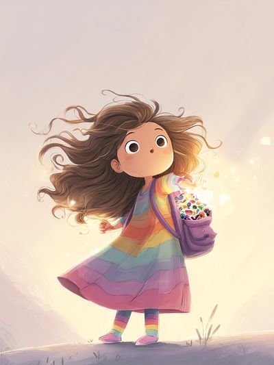 Rainbow Girl Digital-Art Poster. poster print