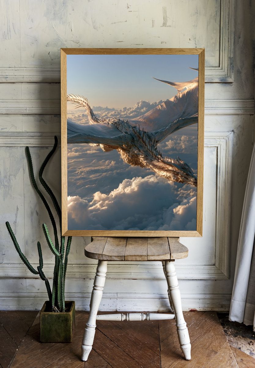 Sky Dragon Fantasy Poster. room preview