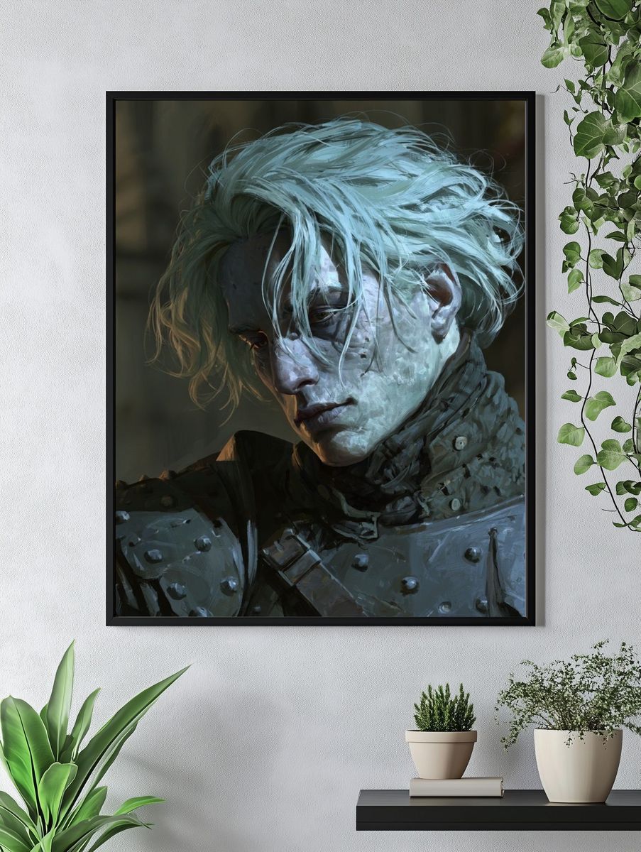 Pale Warrior Portrait Print. — room view 4
