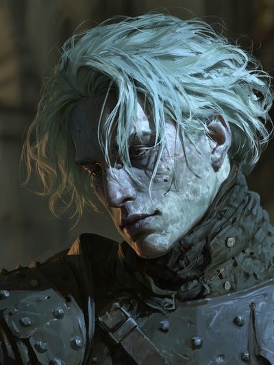 Pale Warrior Portrait Print.