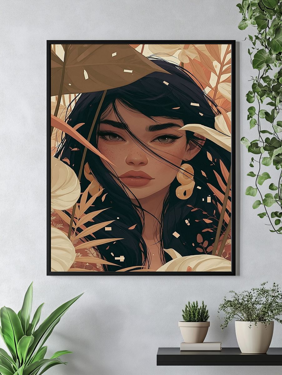 Botanical Portrait Illustration Poster. — room view 4