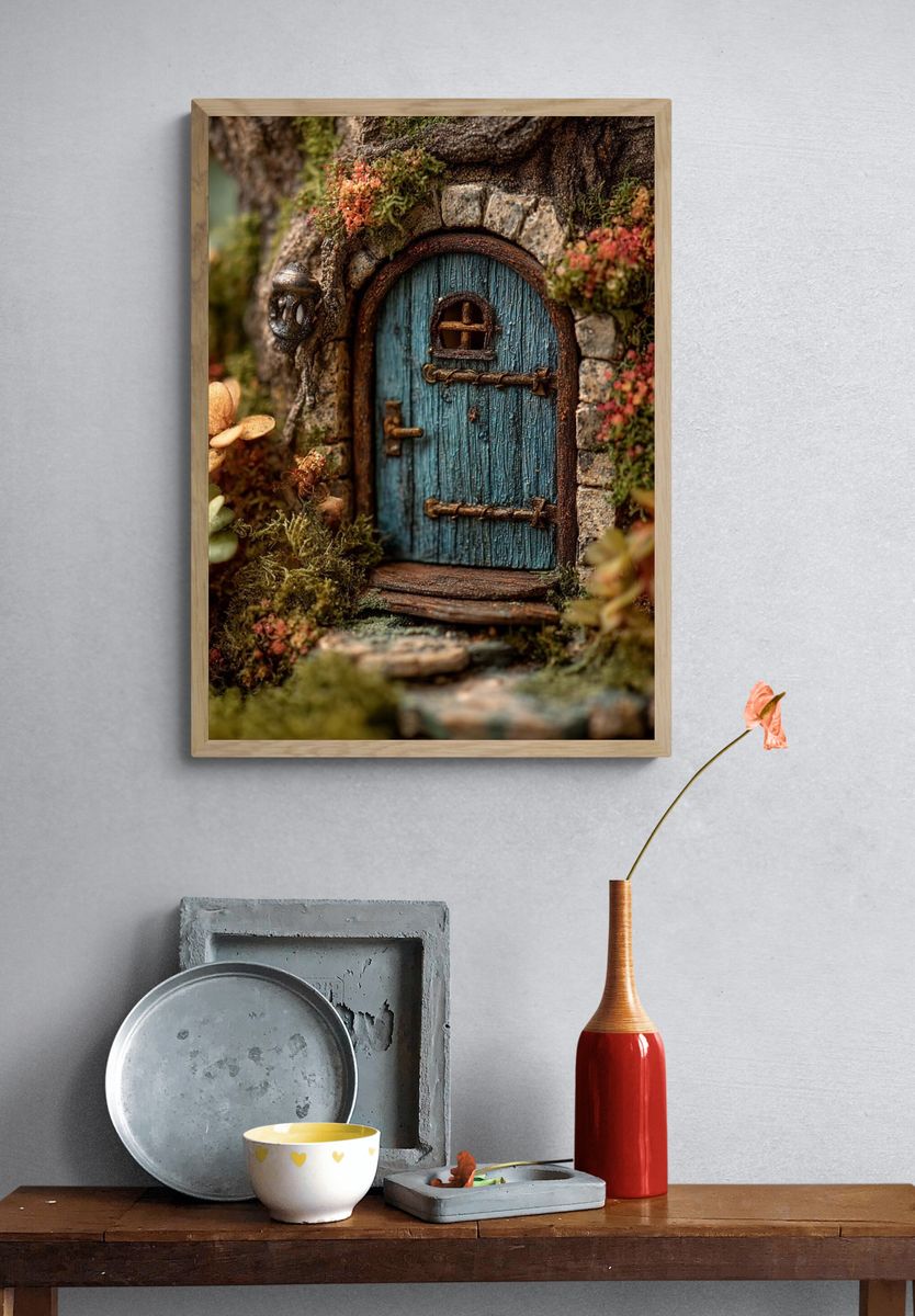 Fairy Cottage Door Illustration Poster. — room view 3