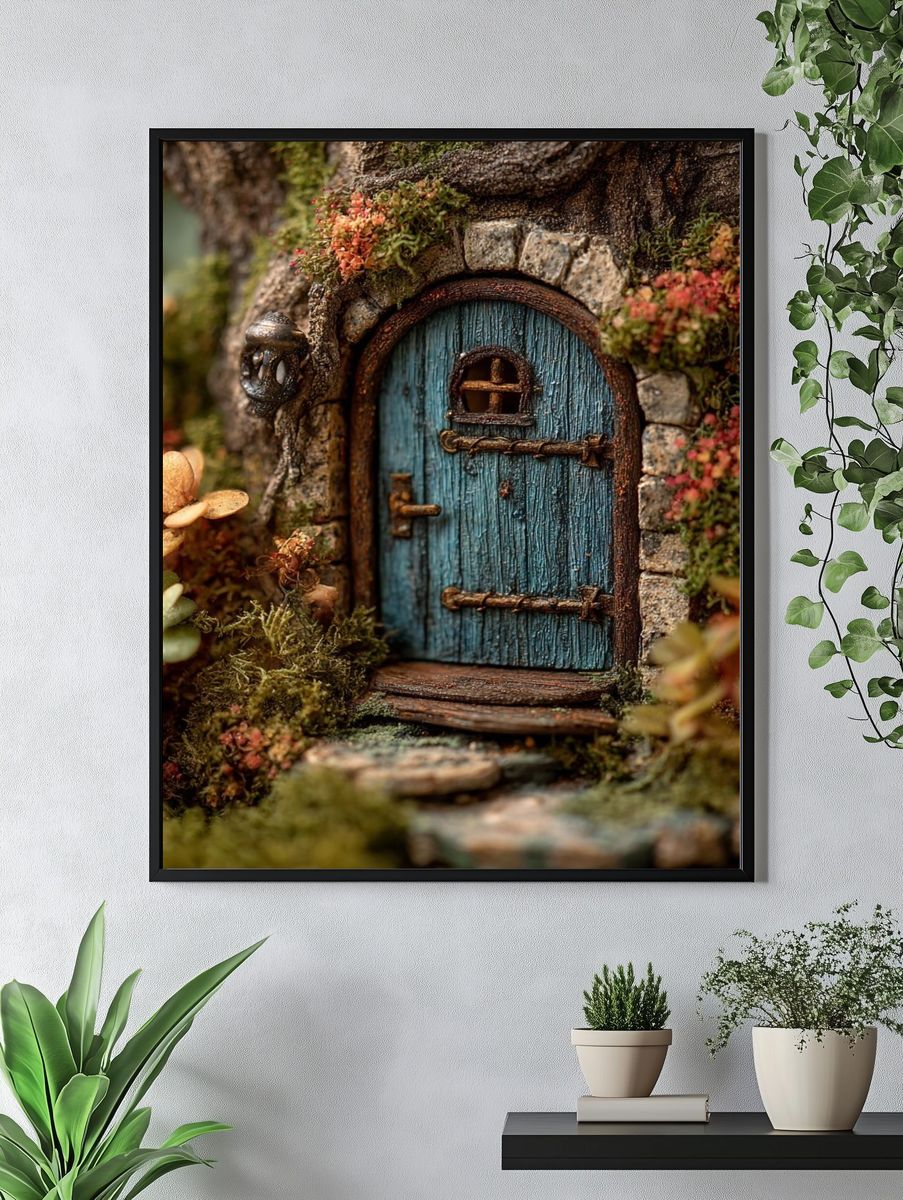 Fairy Cottage Door Illustration Poster. — room view 4
