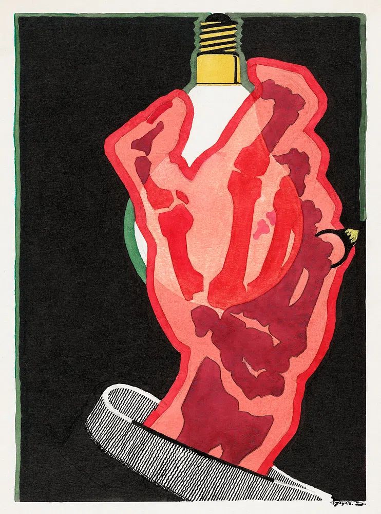 Advertising design Lamps (1906–1945) print. poster — illustration art
