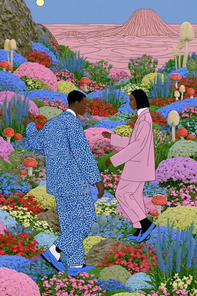 Dream Garden Couple Illustration Poster.