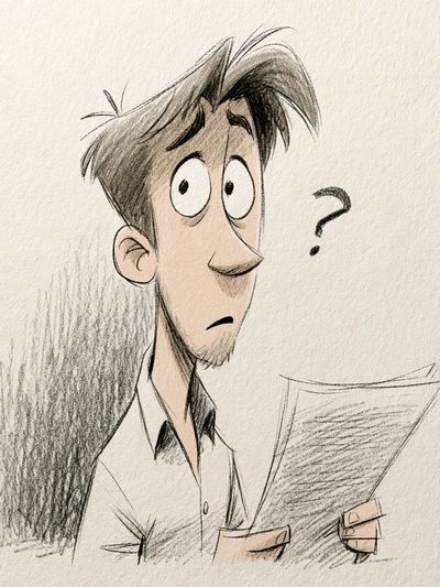 Confused Man Sketch Poster. poster print