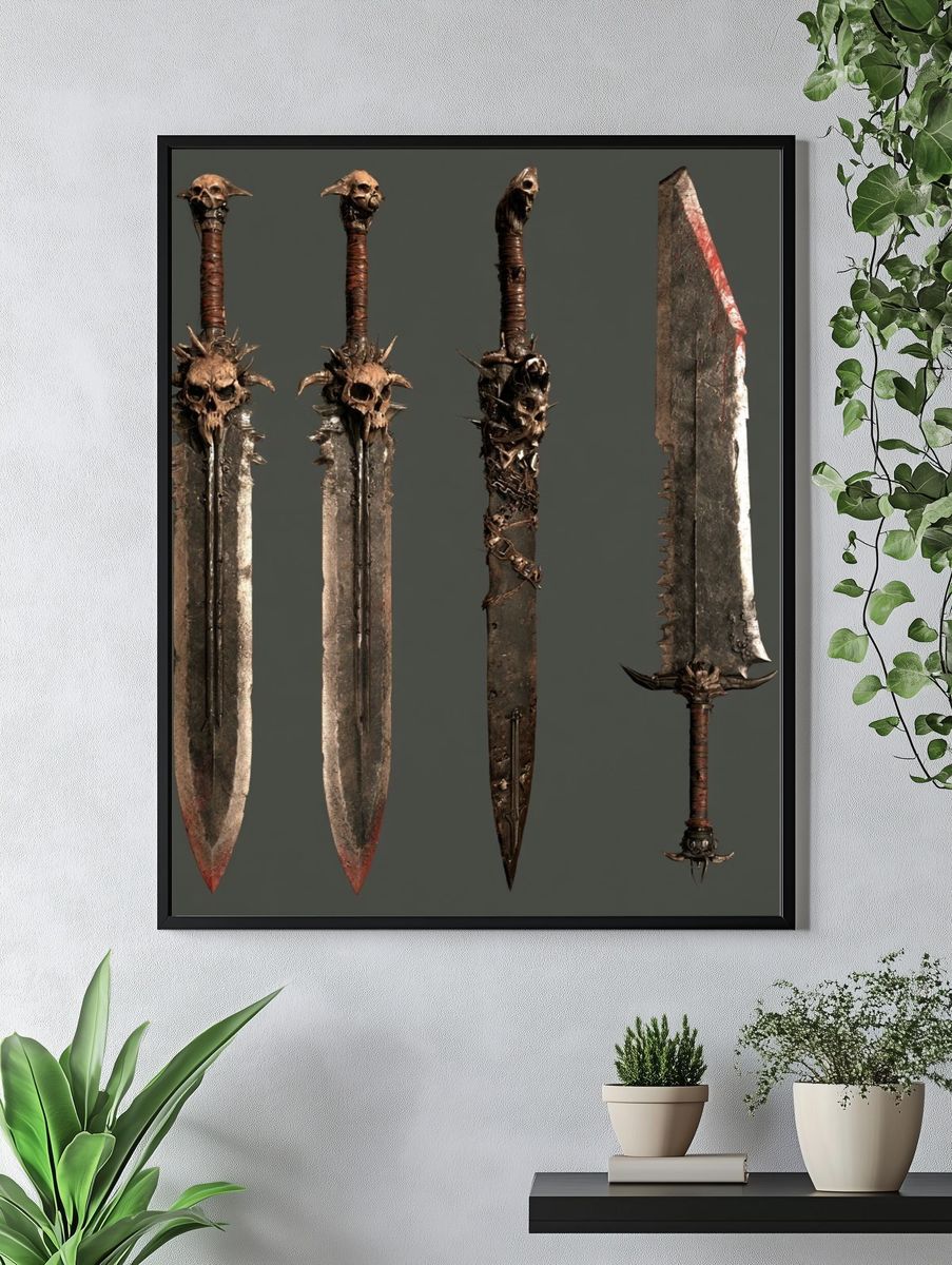 Girl in Red Field Illustration Poster. — room view 4