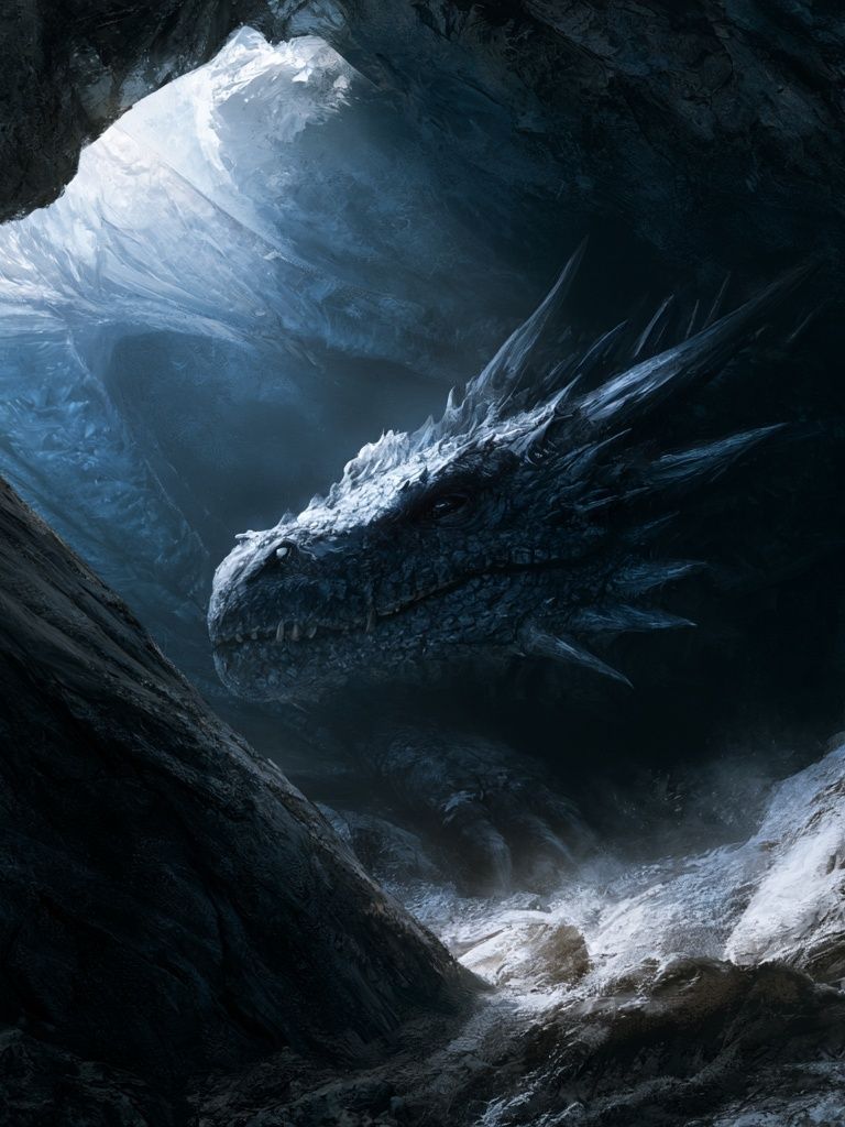 Ice Dragon Cave Illustration Poster. poster detail