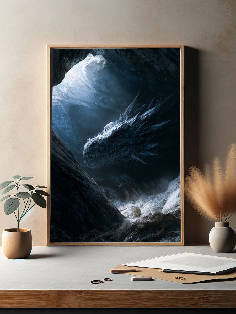 Ice Dragon Cave Illustration Poster. — room view 2