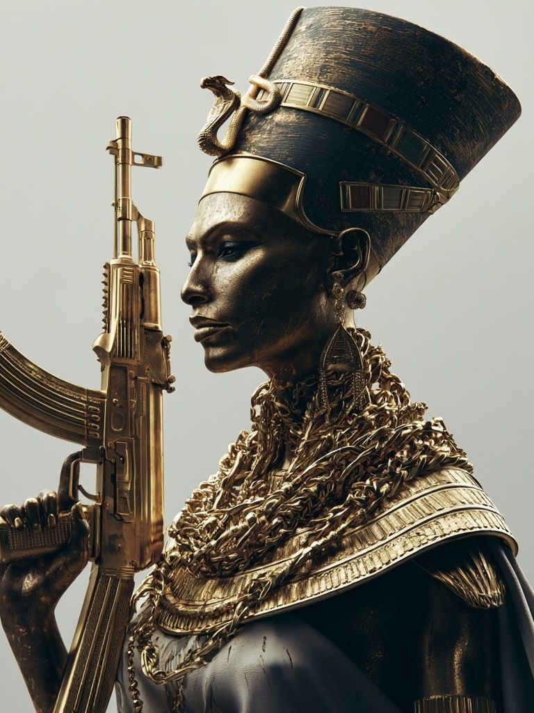 Afrofuturist Warrior Portrait Print. poster detail