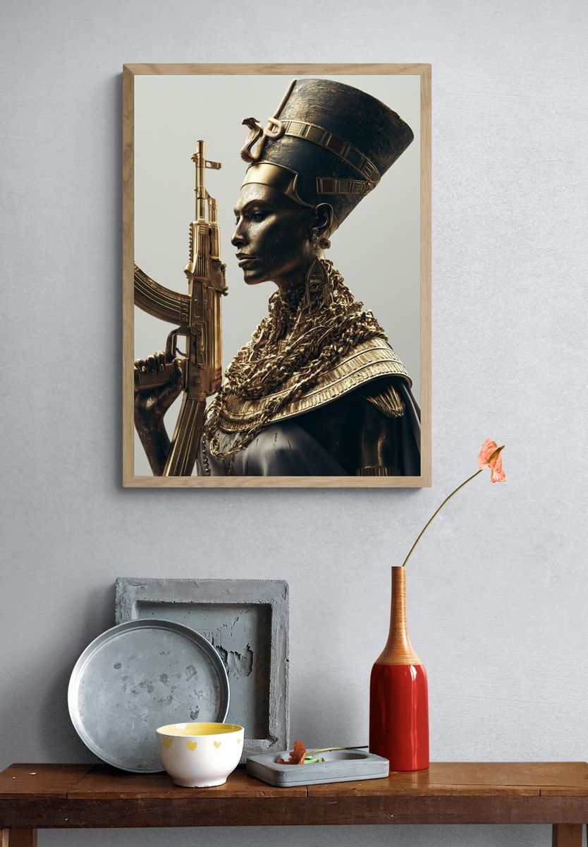 Afrofuturist Warrior Portrait Print. — room view 3