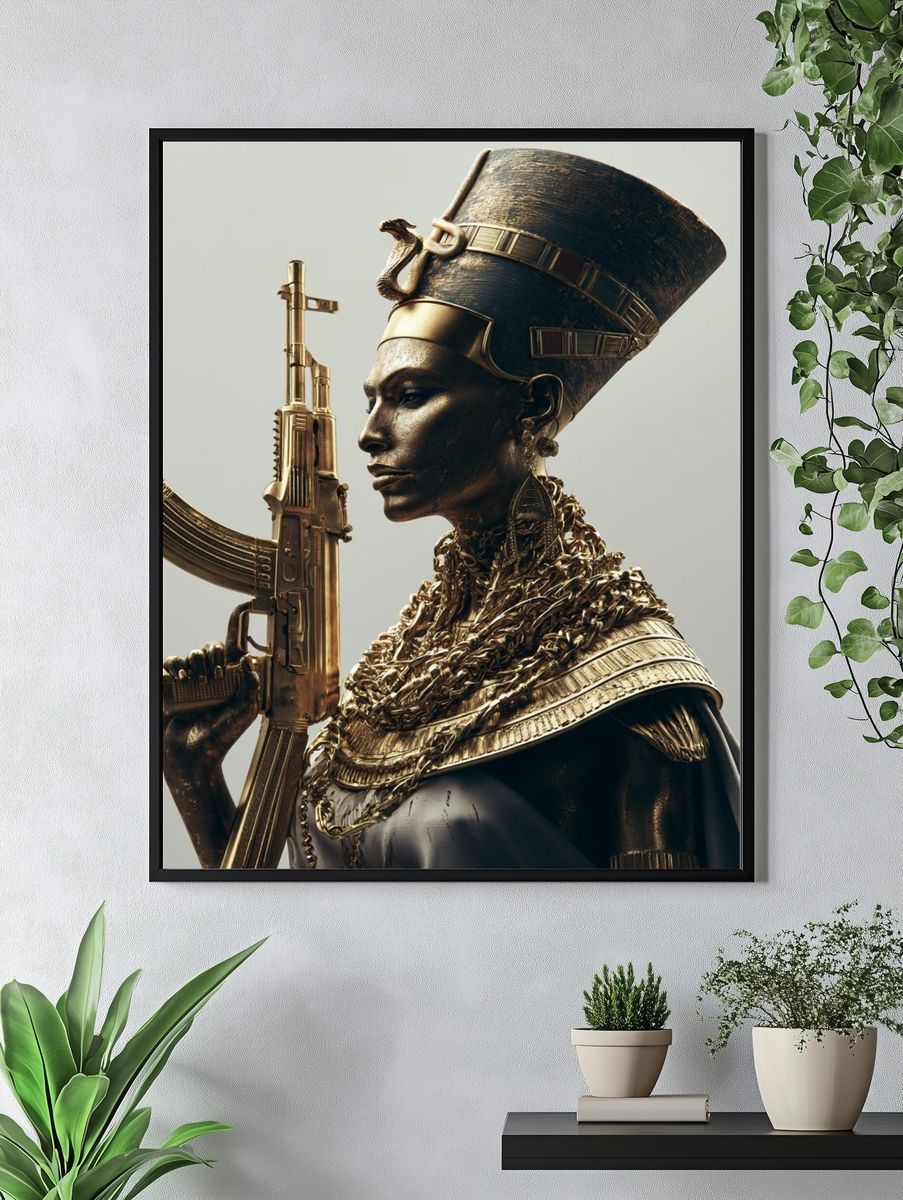 Afrofuturist Warrior Portrait Print. — room view 4