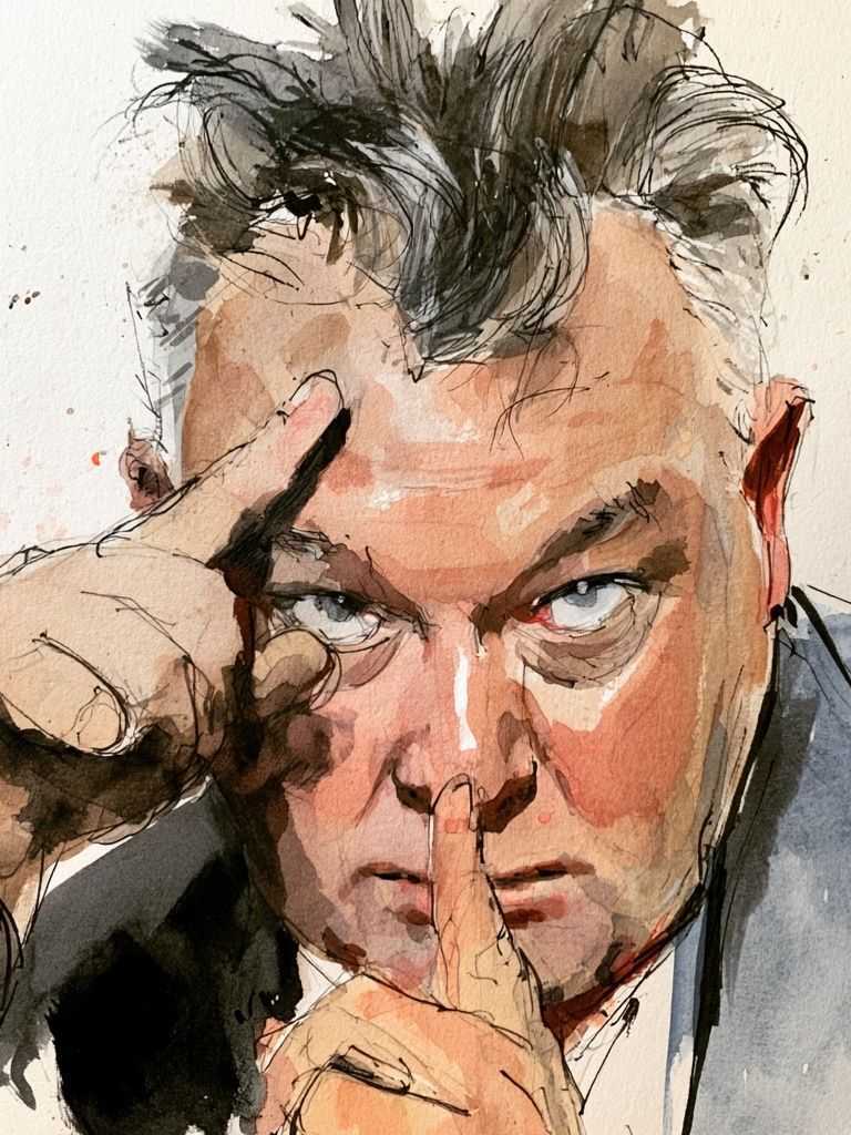 Intense Portrait Watercolor Poster. poster detail