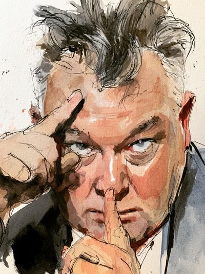 Intense Portrait Watercolor Poster.