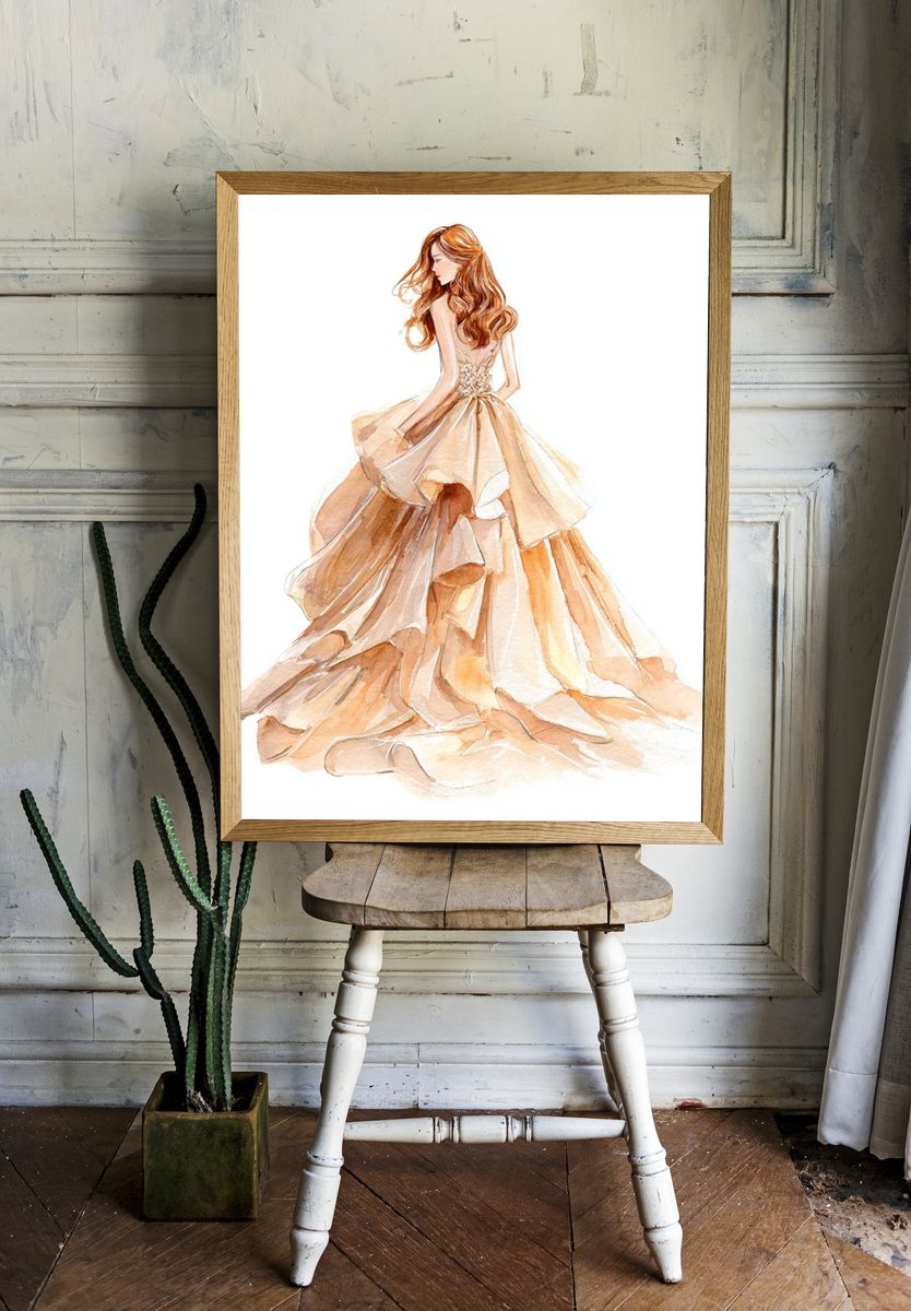 Elegant Watercolor Fashion Poster. room preview