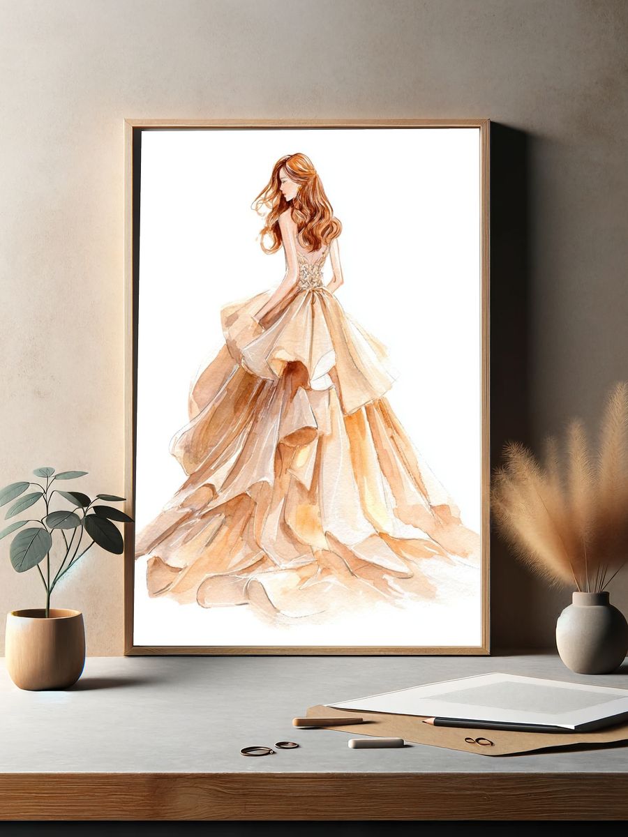 Elegant Watercolor Fashion Poster. — room view 2